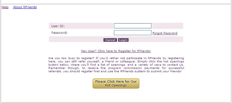 RFriend Login Help